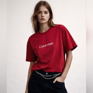 Calvin Klein Burgundy Short Sleeve Tee Size S